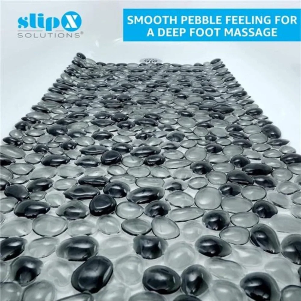 SlipX Solutions Extra Long Deep Foot Massager Bath Tub & Shower Mat 38x17